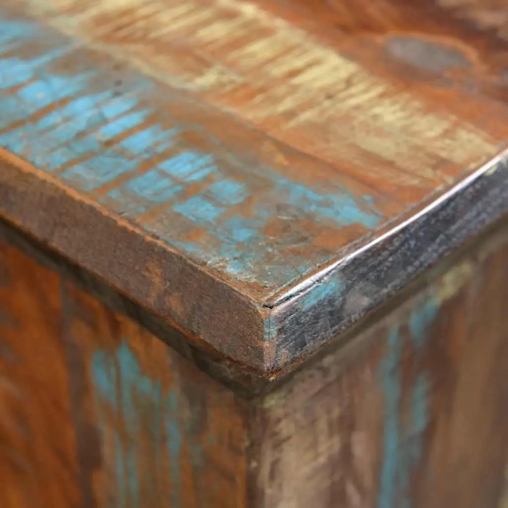 Wooden Stool Reclaimed Wood Antique Style Compact Vintage Furniture