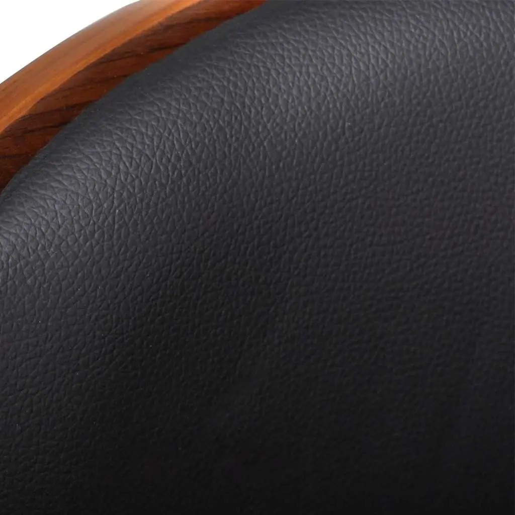 Bar Stool Bent Wood Frame Faux Leather Padded Seat Height Adjustable