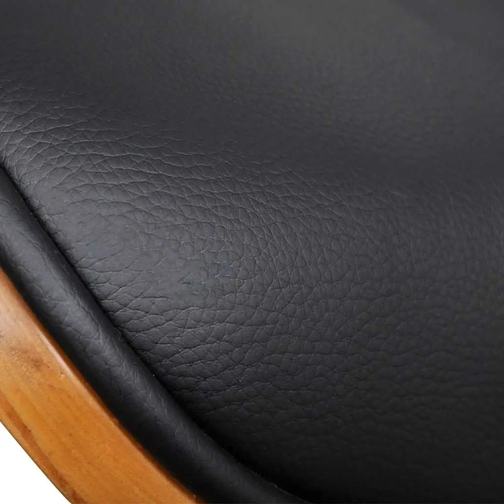 Dining Chairs 2 pcs Bent Wood Frame Faux Leather Kitchen Seating Set Black