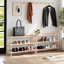 Your Ideal 3-Tier Wooden Shoe Rack Set - 2 pcs