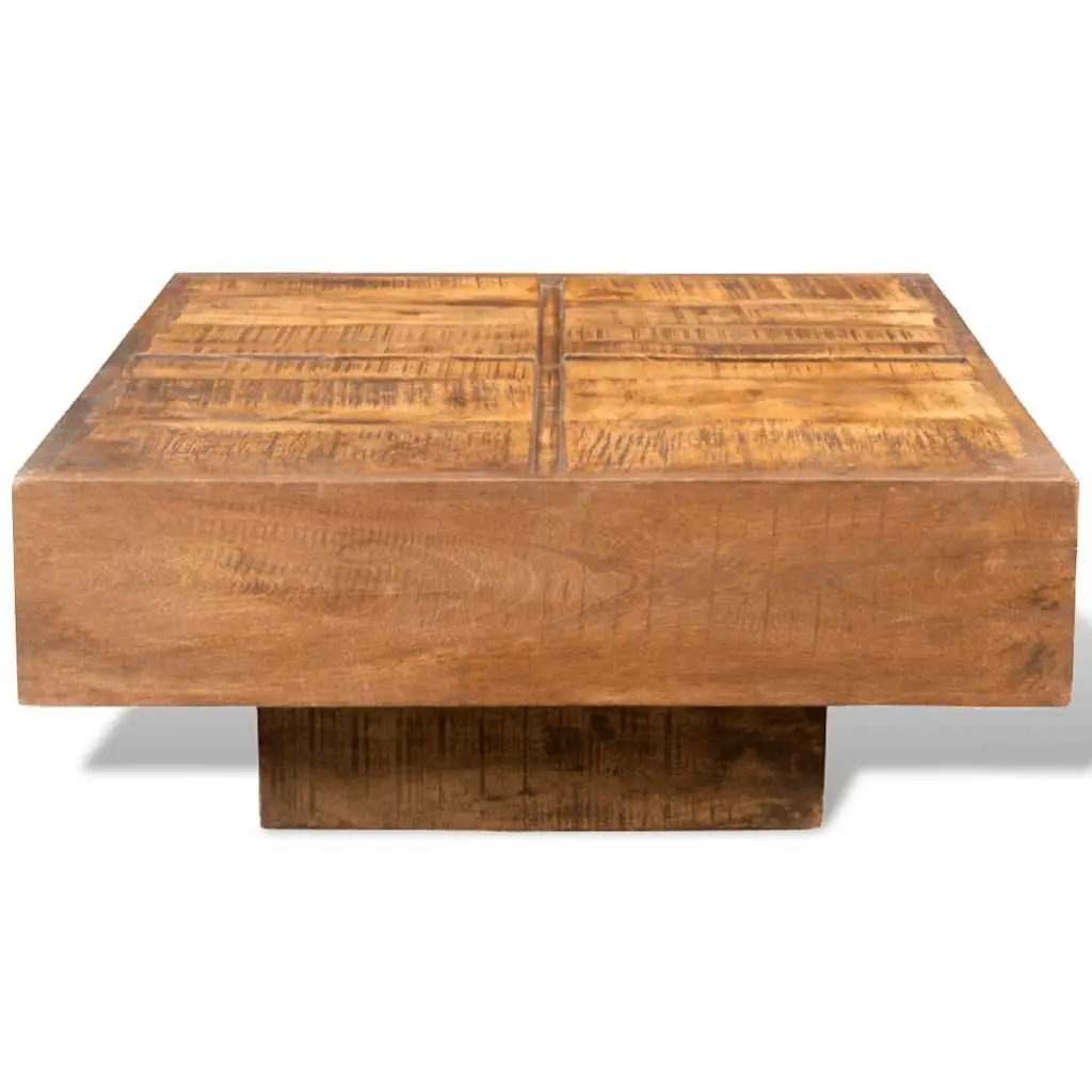Coffee Table Antique Style Brown Square Solid Mango Wood