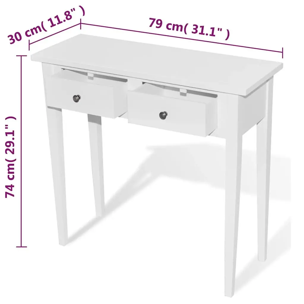 White Console Table with Ample Storage