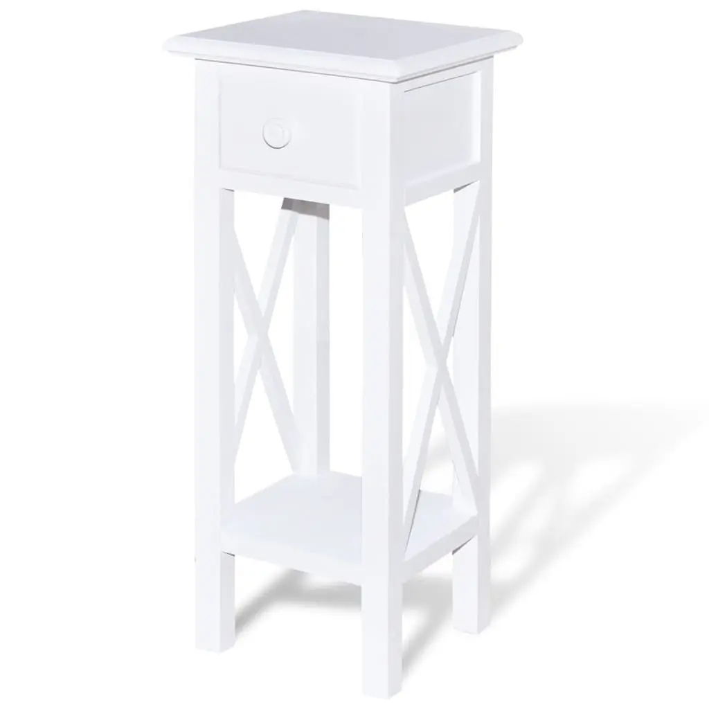 White End Table with Drawer