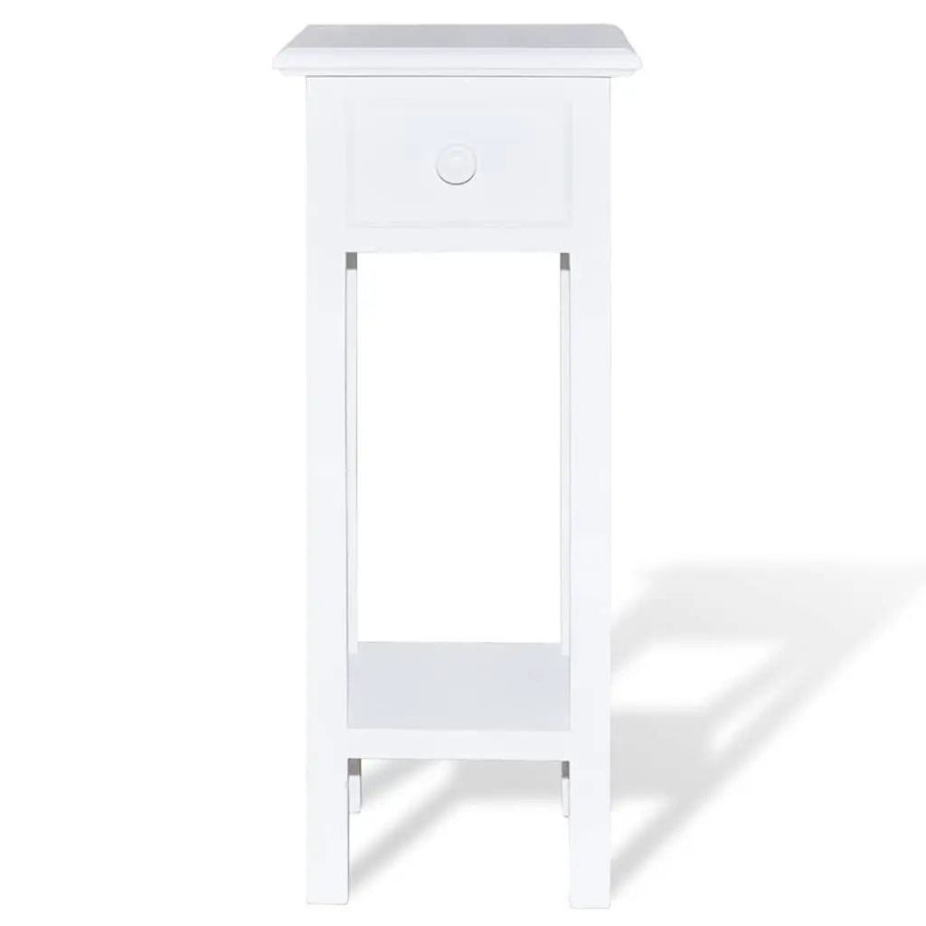 White End Table with Drawer
