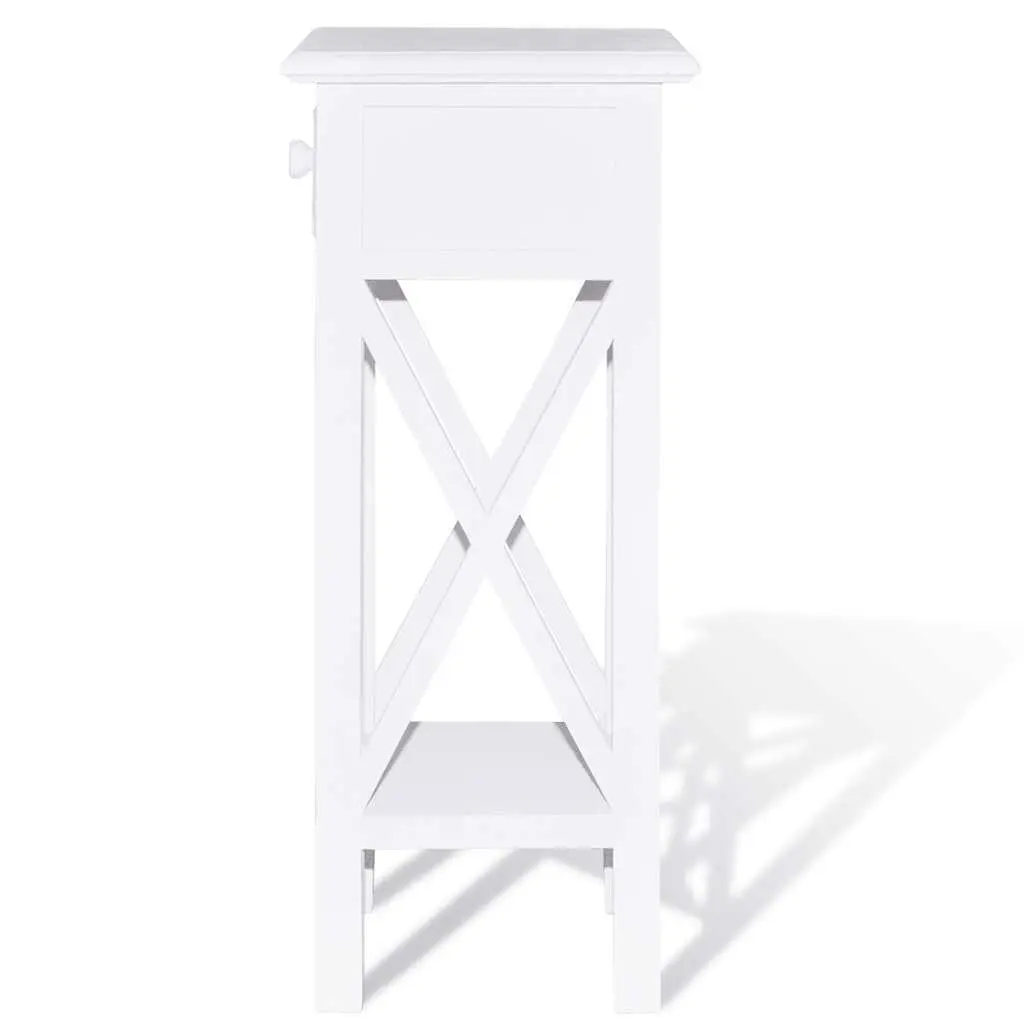White End Table with Drawer