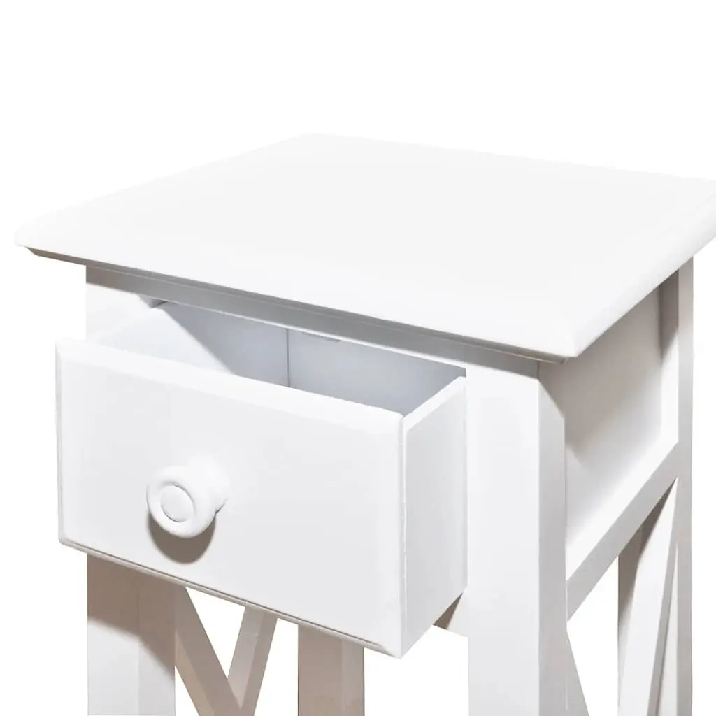 White End Table with Drawer