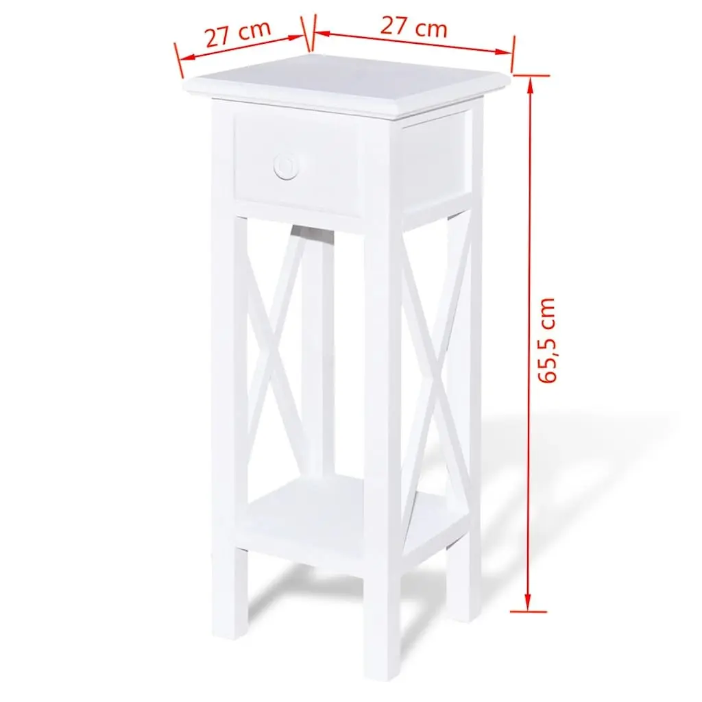 White End Table with Drawer