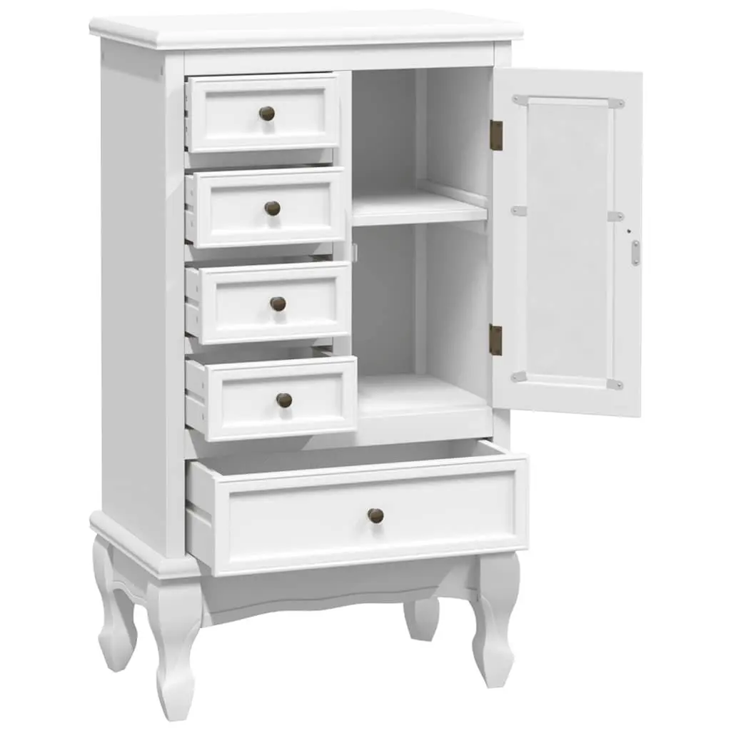 Chest of Drawers 5 Drawer Cabinet Storage Unit 2 Shelves Home Furniture White