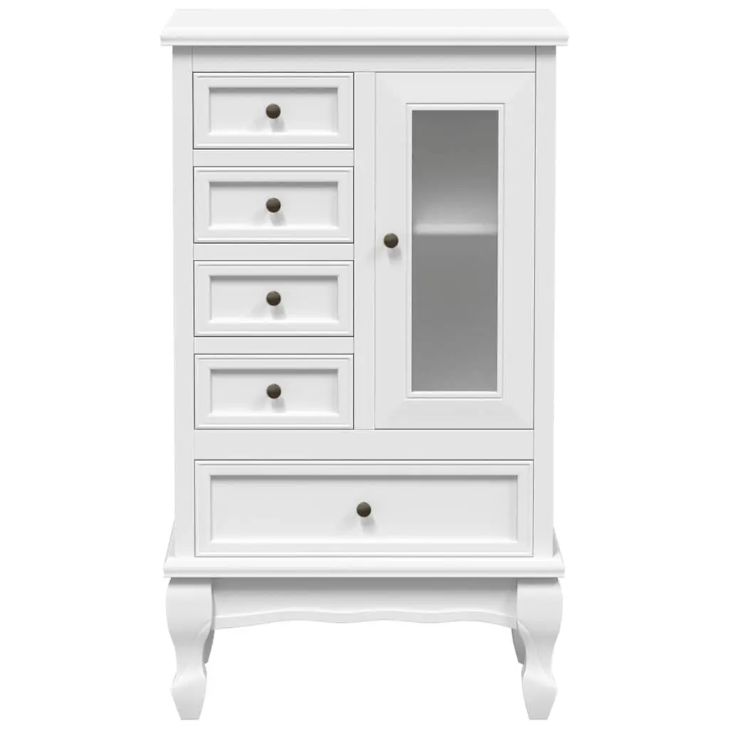 Chest of Drawers 5 Drawer Cabinet Storage Unit 2 Shelves Home Furniture White