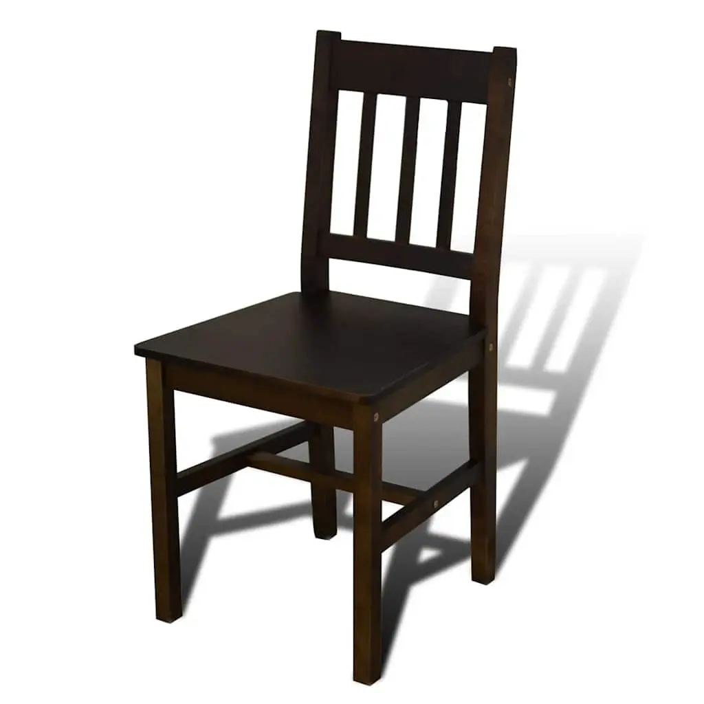 Wooden Dining Table Set with 4 Chairs Brown Kitchen Dining Furniture