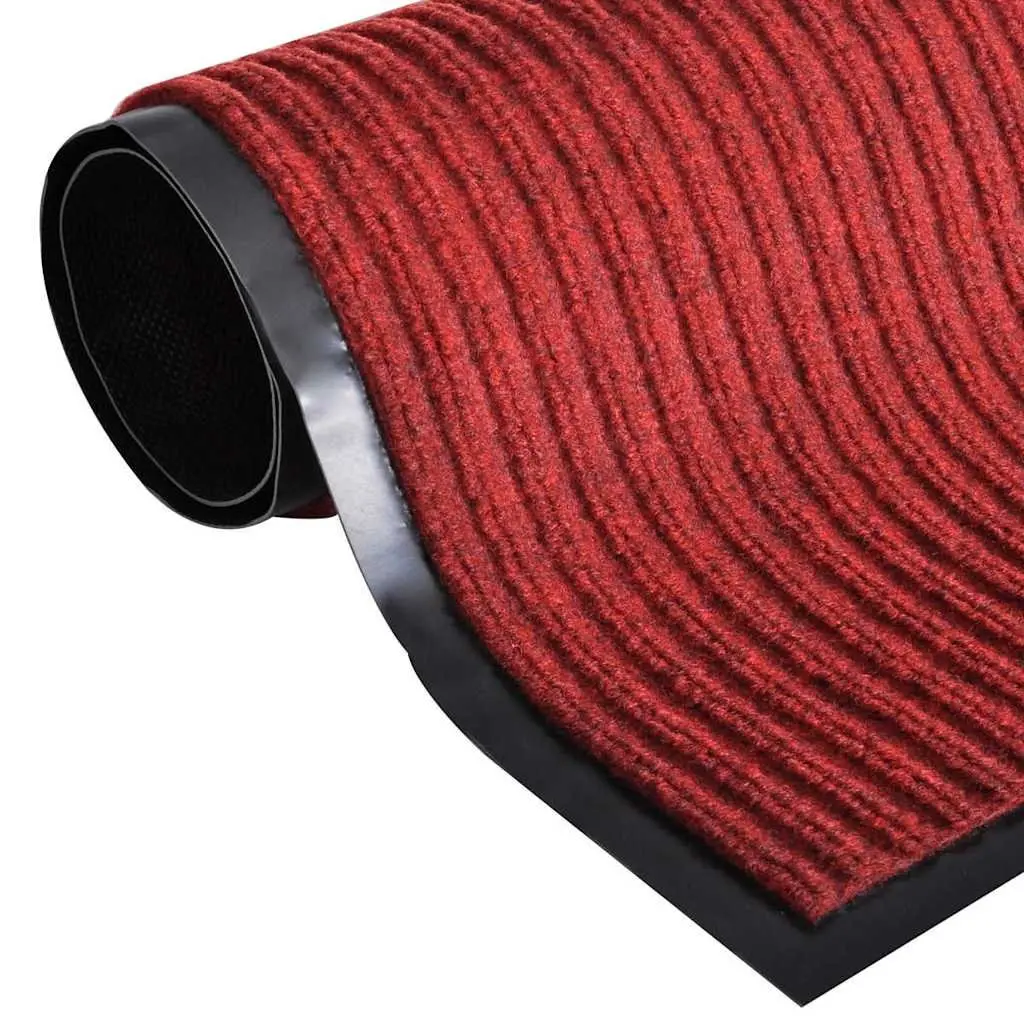 Door Mat Red Non-Slip Backing 90 x 120 cm PVC Home Office Entrance