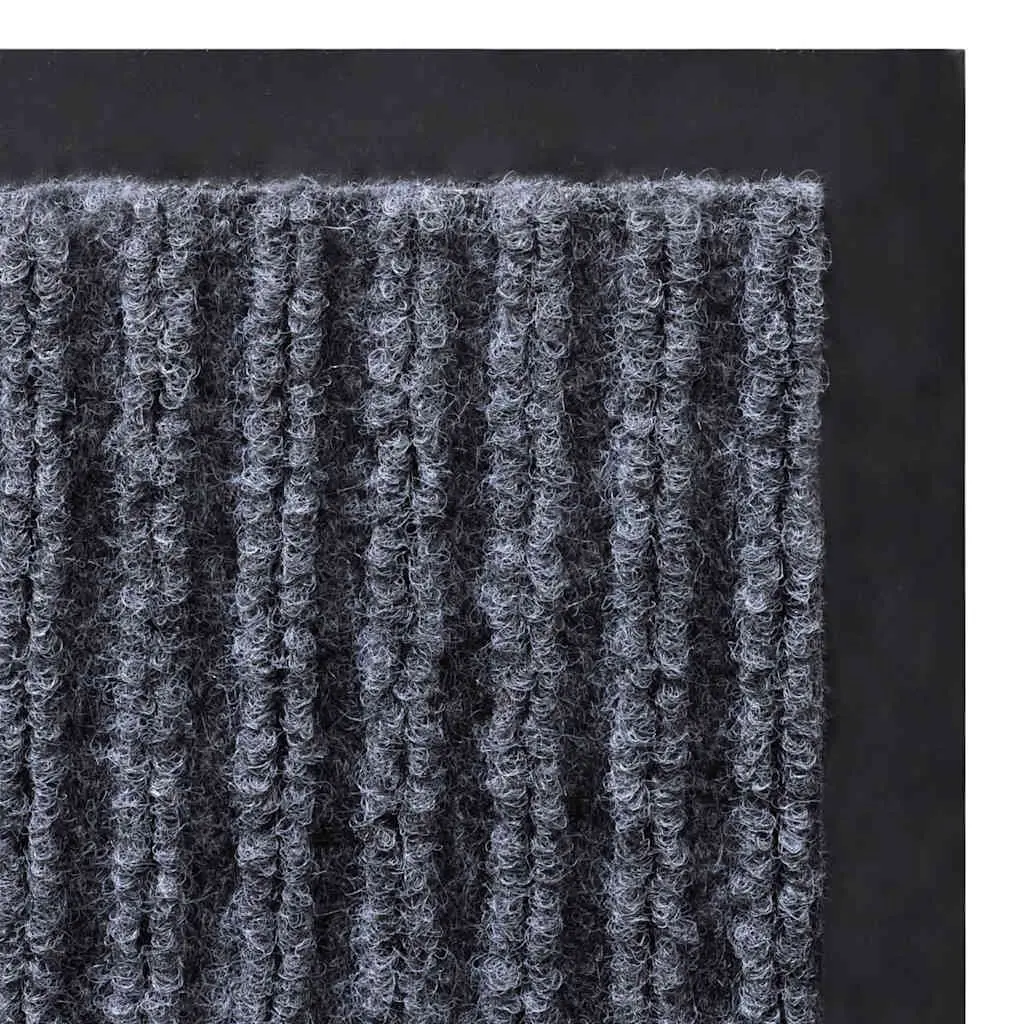 Door Mat Grey Non-Slip PVC Backing 90 x 60 cm Easy Clean