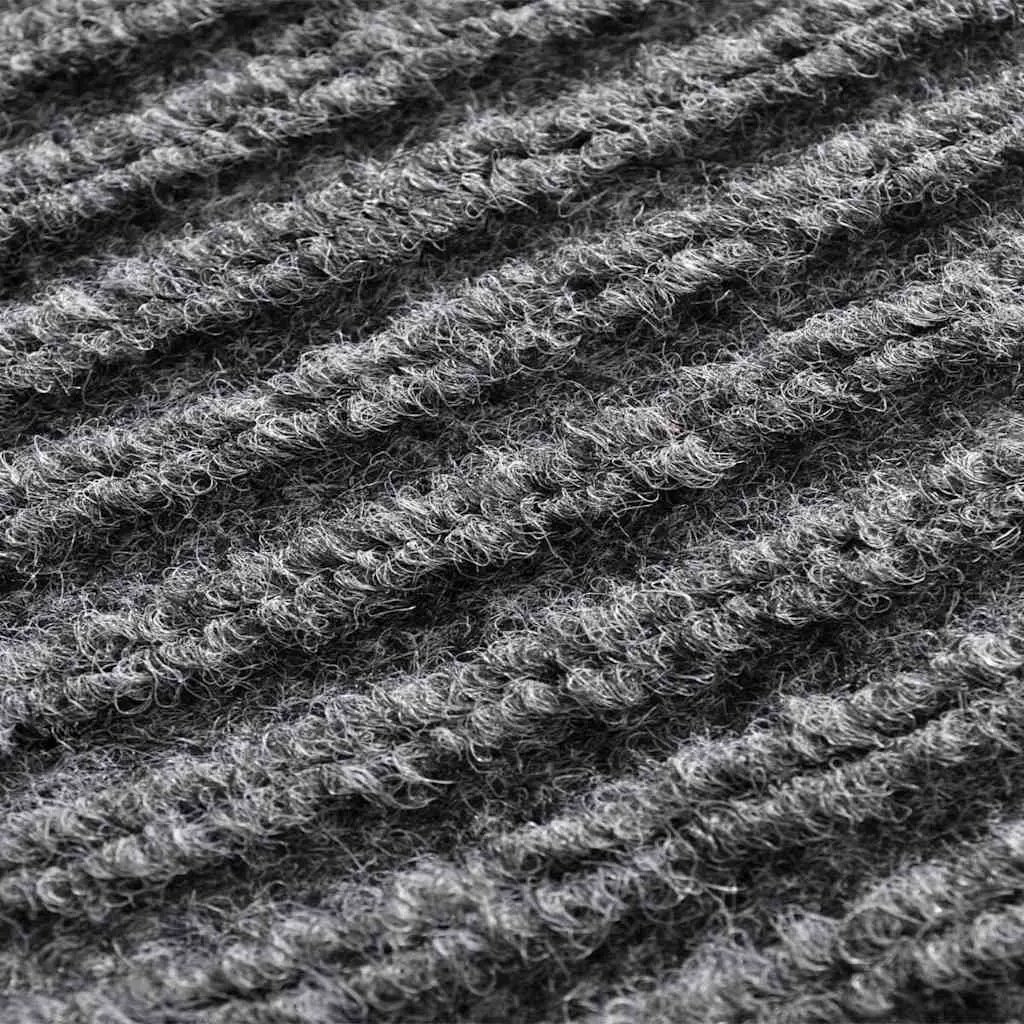 Door Mat Grey Non-Slip PVC Backing 90 x 60 cm Easy Clean