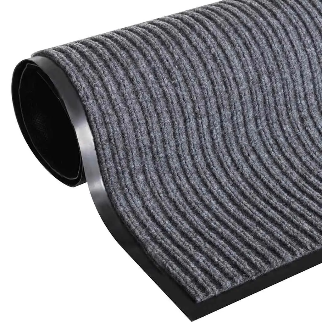 Door Mat Grey Non-Slip PVC Backing 120 x 180 cm