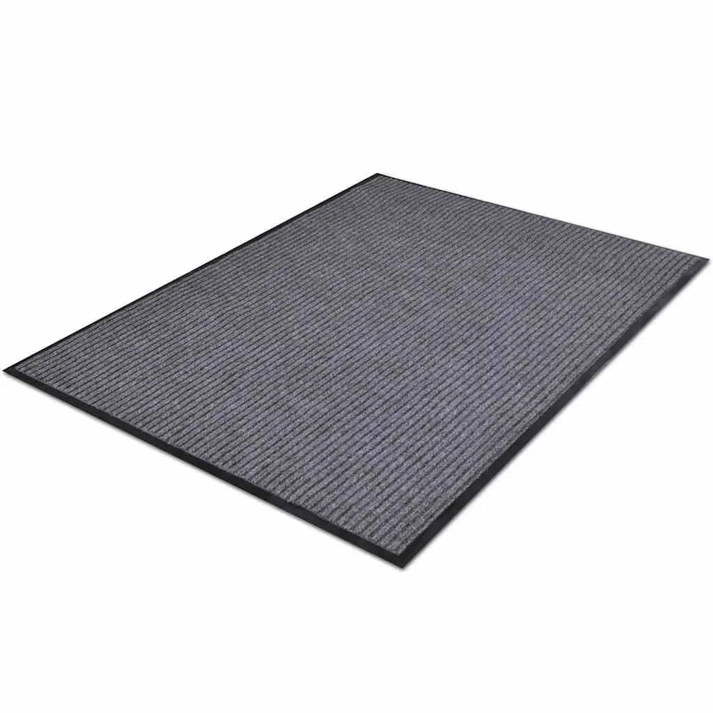 Door Mat Grey Non-Slip PVC Backing 120 x 180 cm