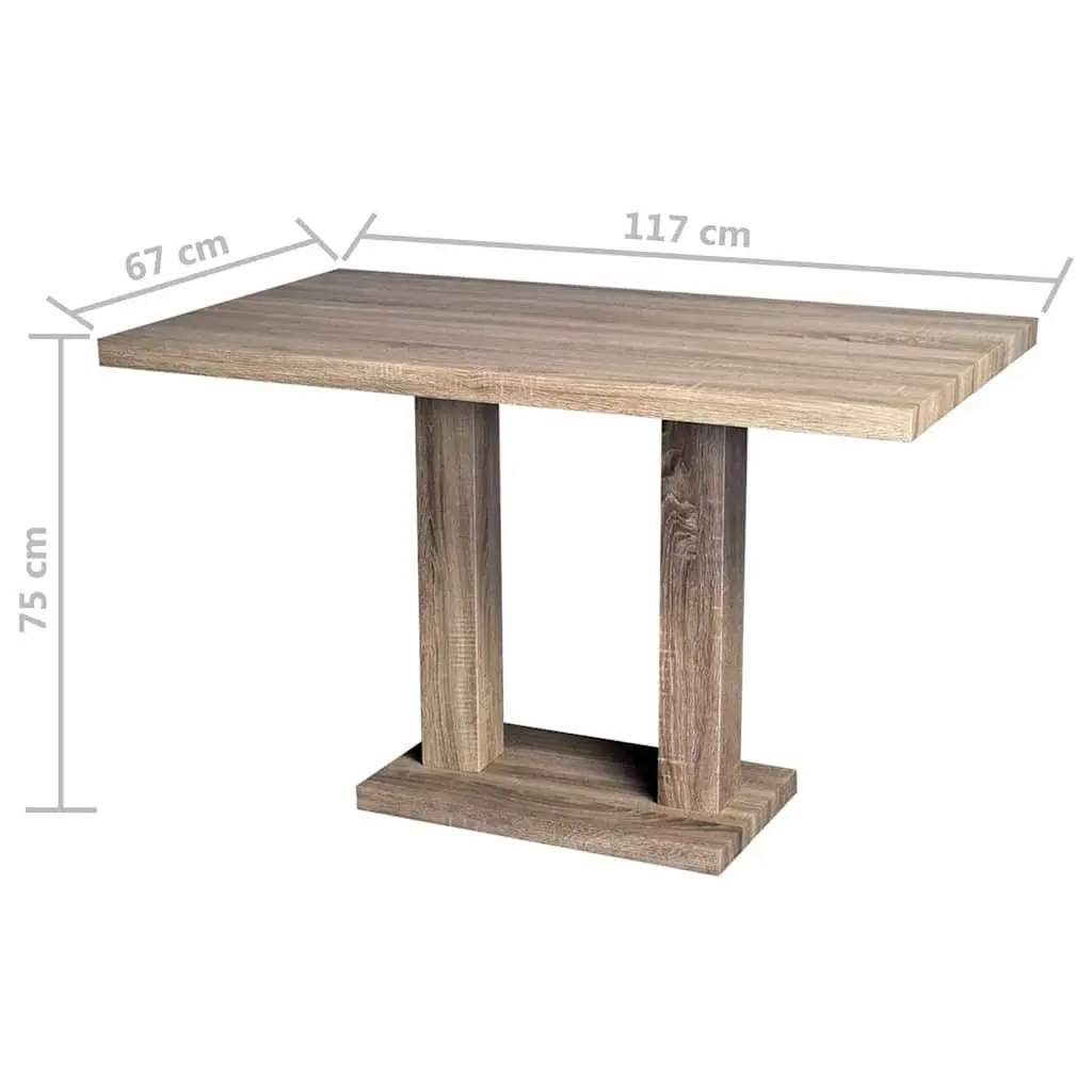 Dining Table Kitchen MDF Brown Furniture Elegant Design Easy Clean Assembly