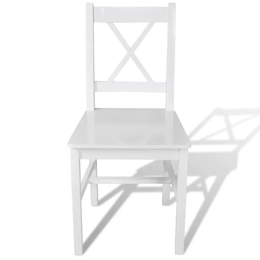 Dining Chairs Set 2 pcs White Wooden Ergonomic