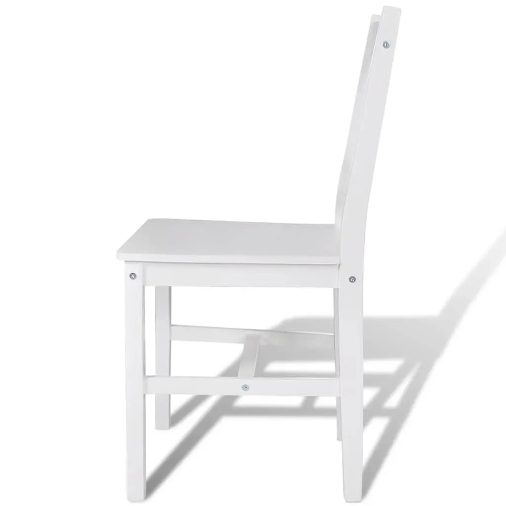 Dining Chairs Set 2 pcs White Wooden Ergonomic