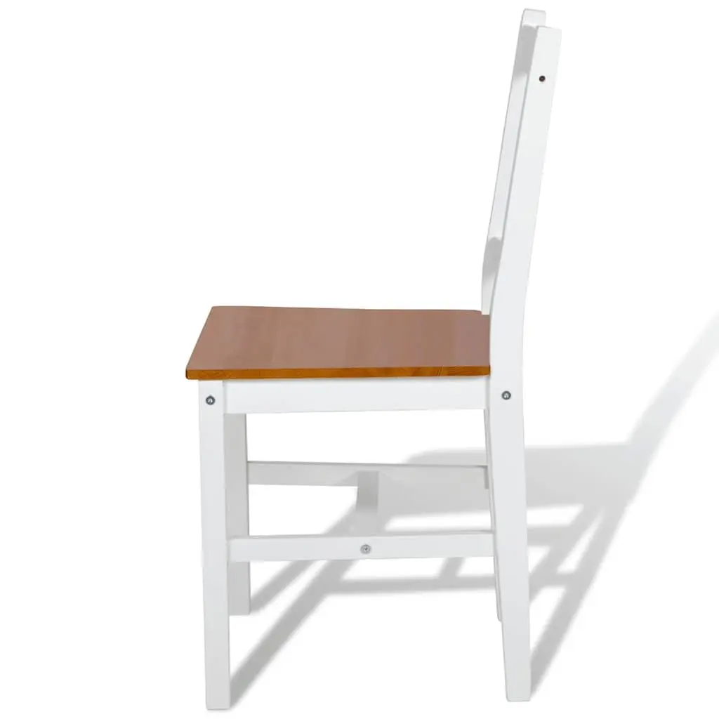 Dining Chairs White Wooden Seat Ergonomic 2 Piece Set