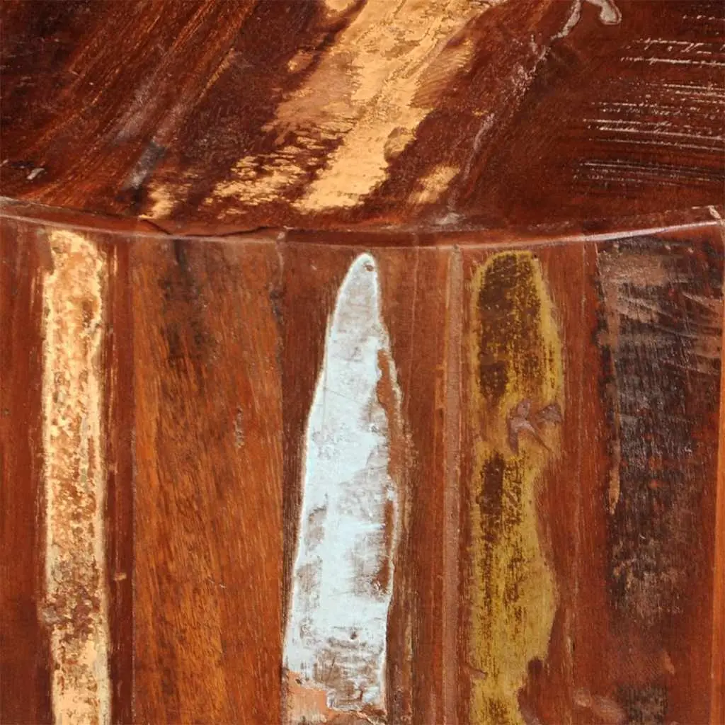 Round Solid Reclaimed Wood Coffee Table Vintage Handmade Antique 30 Inch