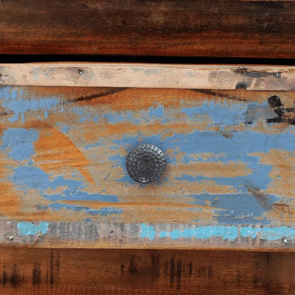 Bedside Table Reclaimed Wood Antique Style 2 Drawers