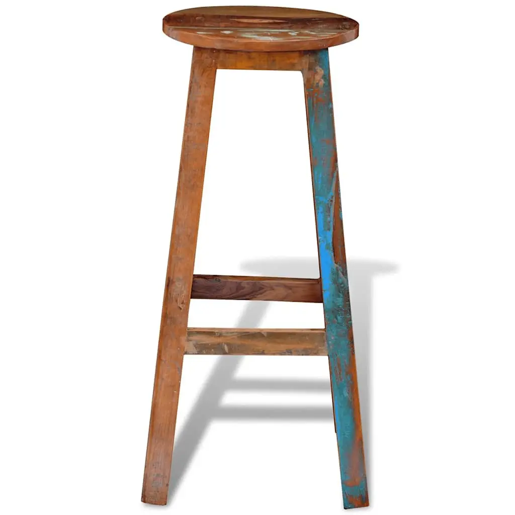 Bar Stool Antique Style Reclaimed Wood Brown