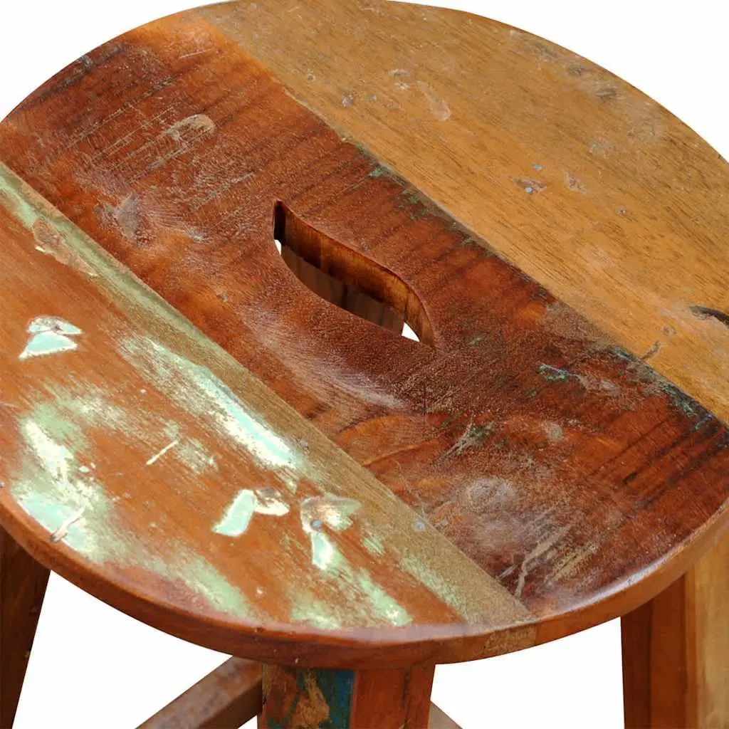 Bar Stool Antique Style Reclaimed Wood Brown