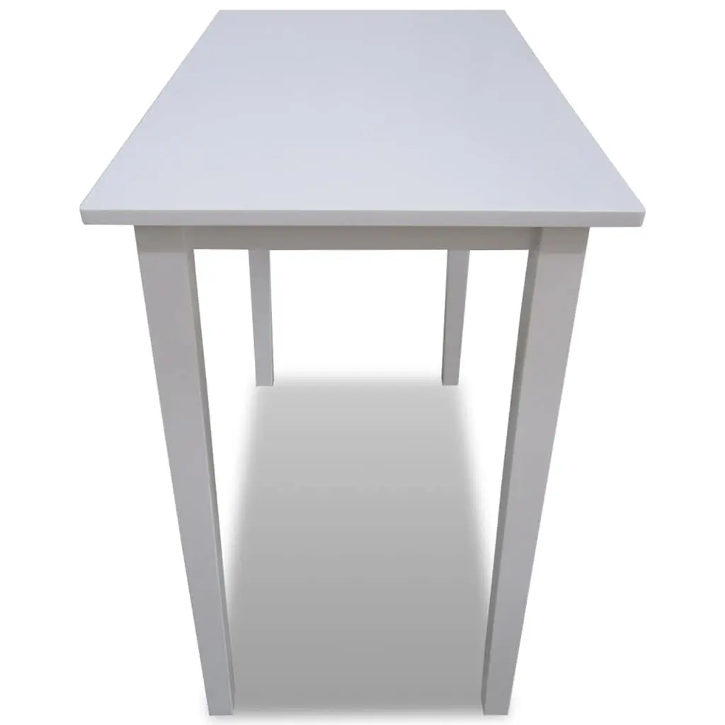 Wooden Bar Table White Real Wood Veneer Top Tall Accent Furniture
