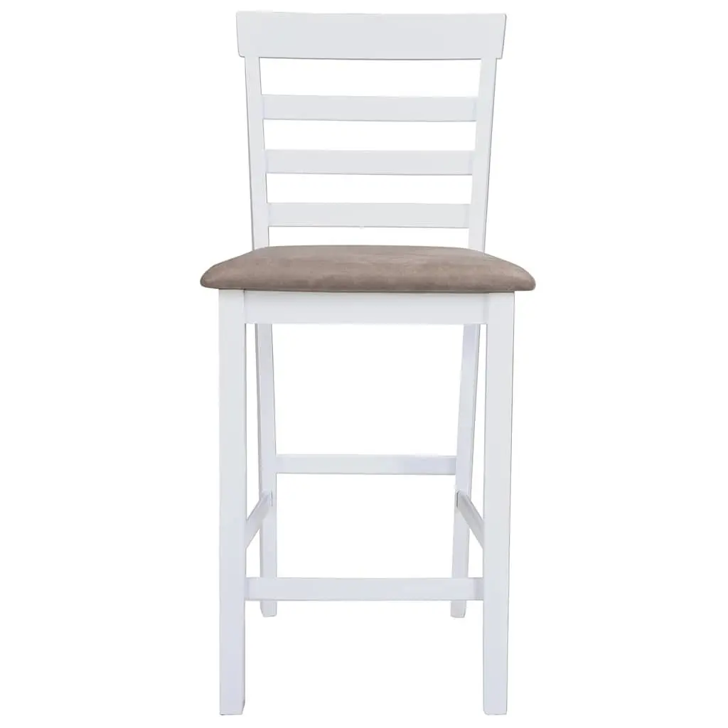 Bar Stools White Fabric Padded Seat Kitchen Dining Chair 2 Piece Set