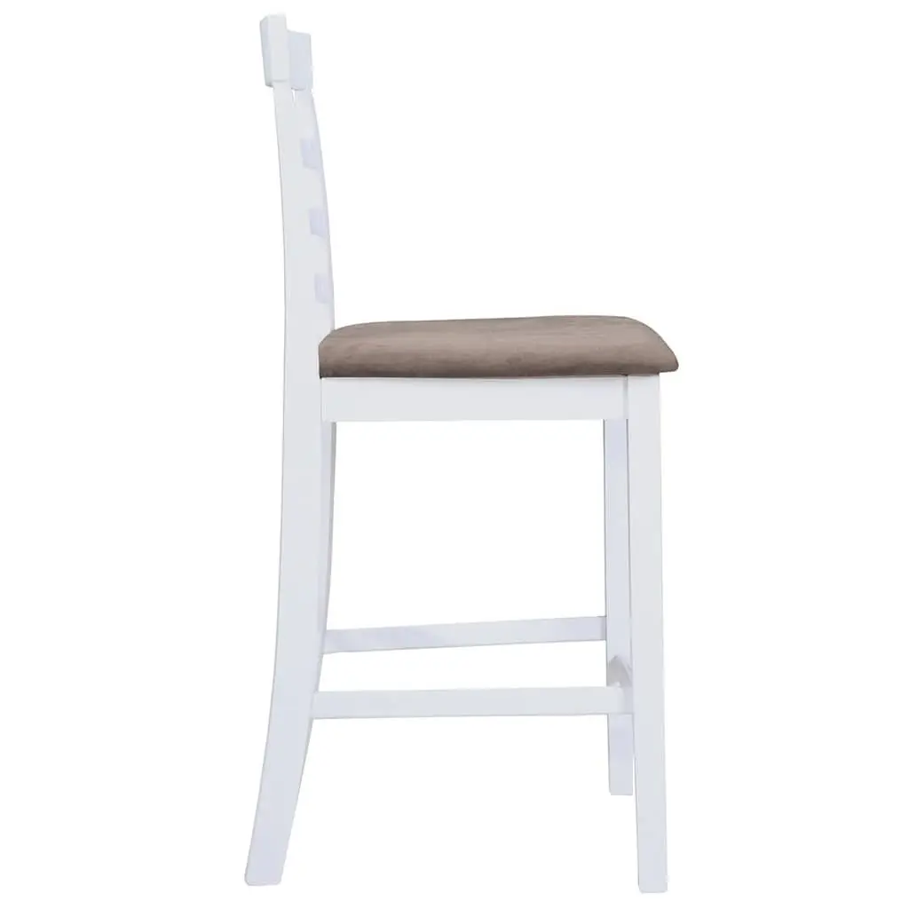 Bar Stools White Fabric Padded Seat Kitchen Dining Chair 2 Piece Set