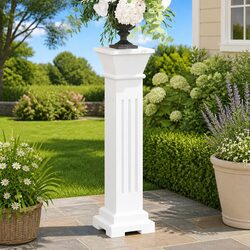 Your New White Square Pillar Plant Stand Awaits You