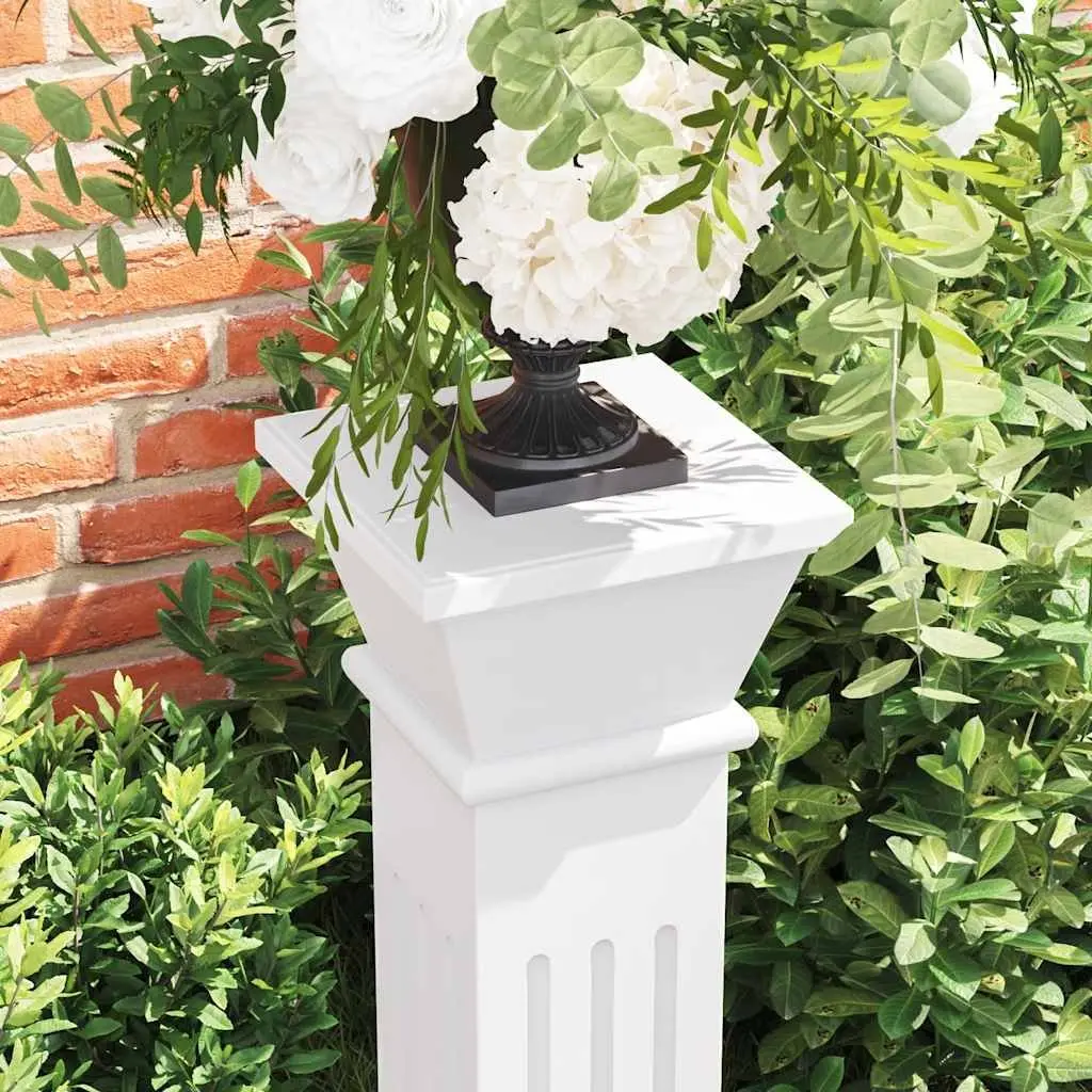 Square Plant Stand White Pillar Display for Indoor Outdoor Use
