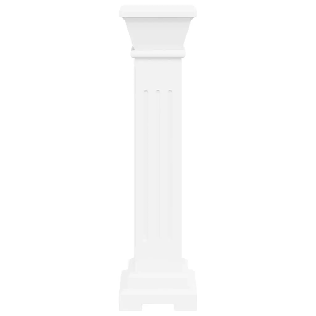 Square Plant Stand White Pillar Display for Indoor Outdoor Use