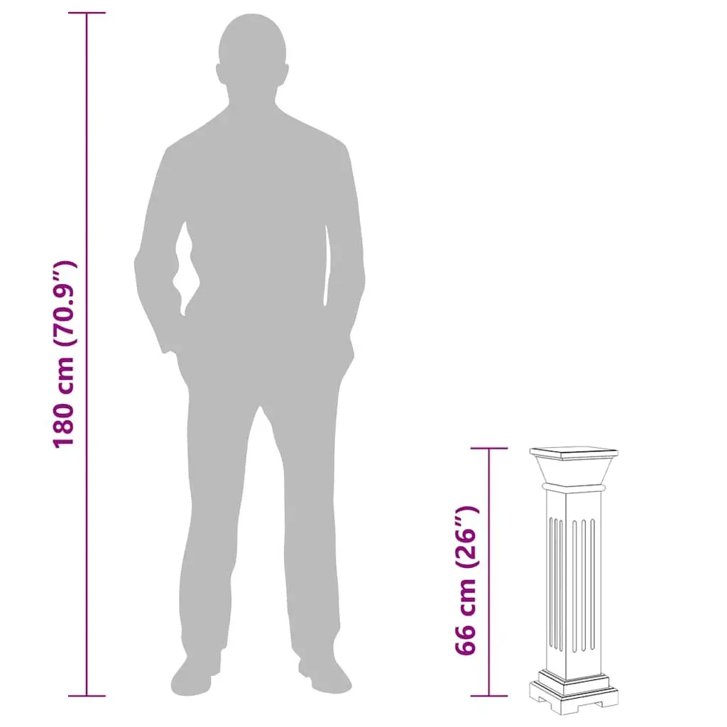 Square Plant Stand White Pillar Display for Indoor Outdoor Use