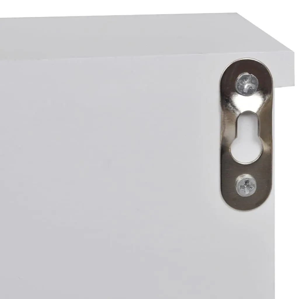 Wall Cabinet with Doors and Hooks for Keys Jewelry Storage Organiser White