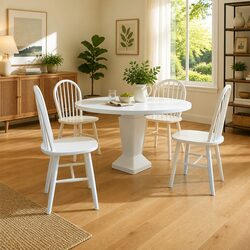Friendly and Stylish 4-Piece White Dining Chairs Set