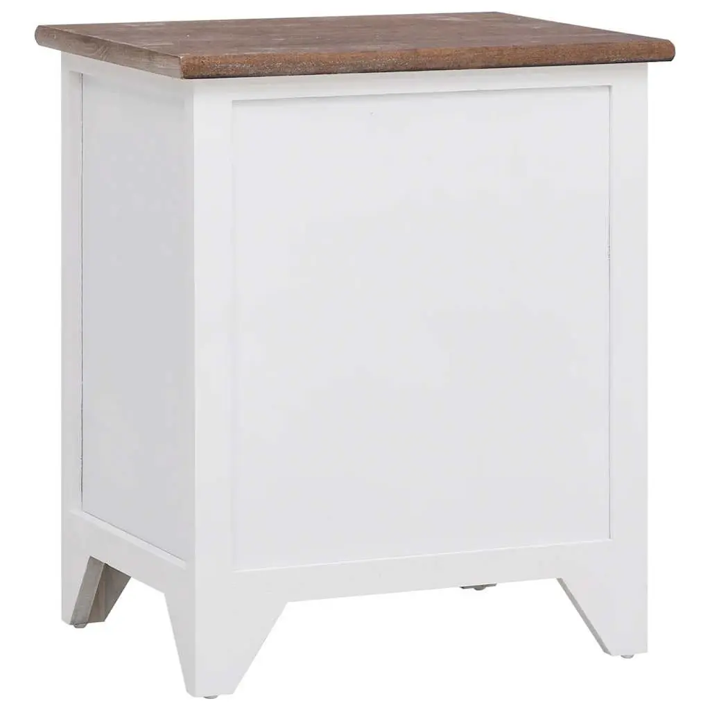 Bedside Tables 2 Drawers Brown White