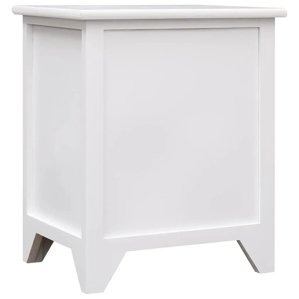 Bedside Tables White Nightstands with Drawers Storage 2 Piece