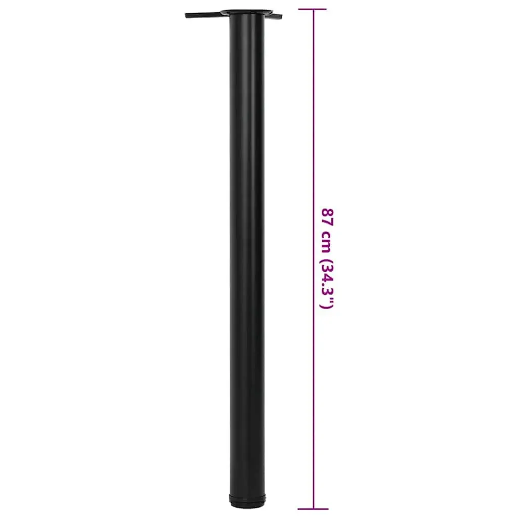 Table Legs Height Adjustable Screw Feet Black 870mm Set of 4
