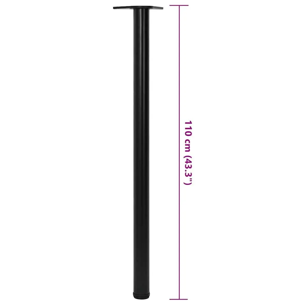 Adjustable Table Legs Set 4 Pieces Black 1100mm with Height Compensation Screw Feet