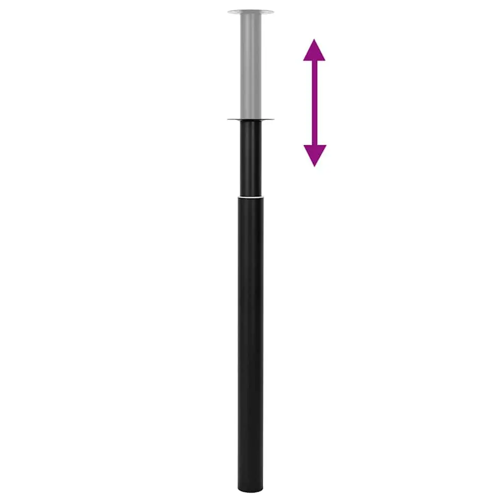 Adjustable Black Telescopic Table Legs Replacement Pair Height Range 710 to 1100 mm
