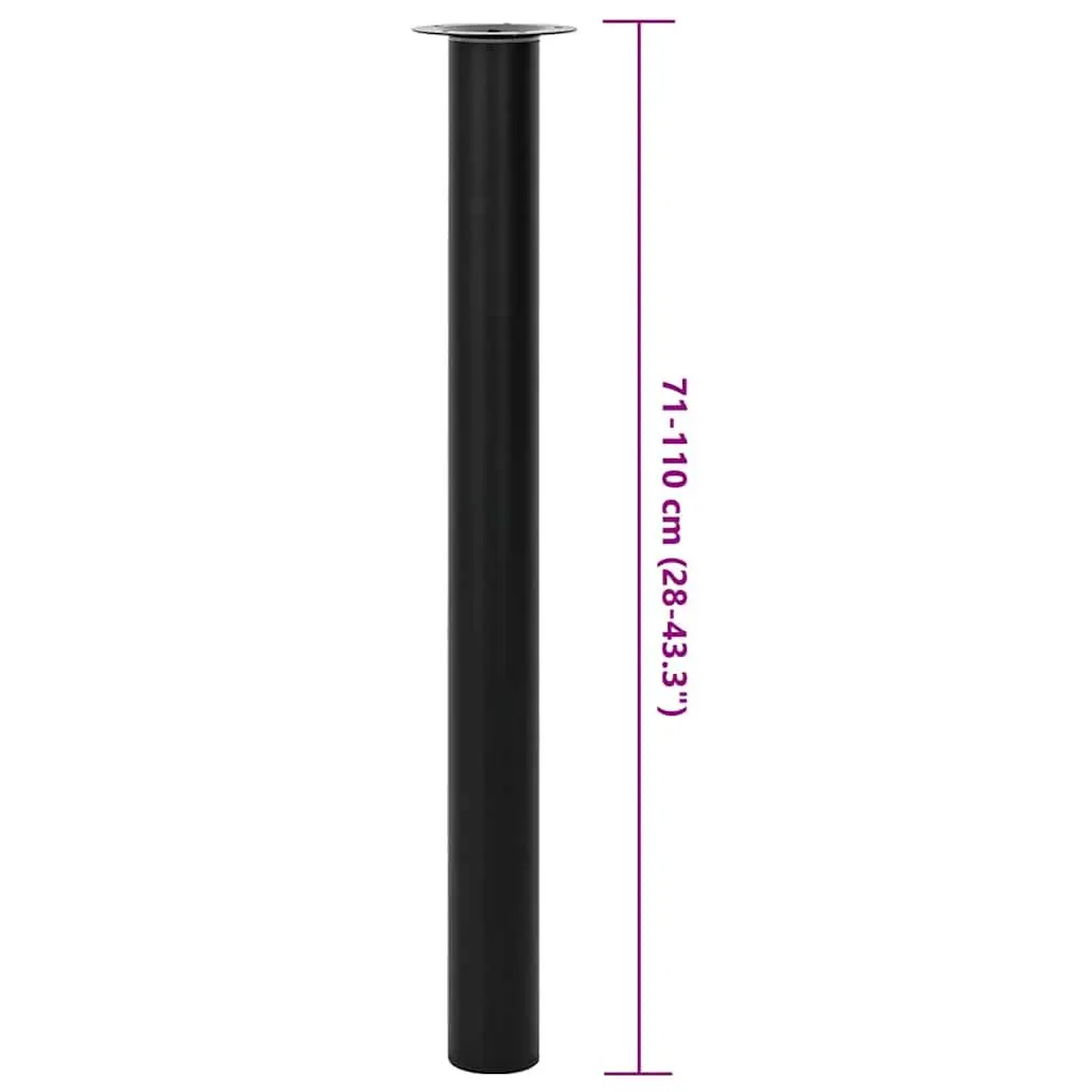 Adjustable Black Telescopic Table Legs Replacement Pair Height Range 710 to 1100 mm