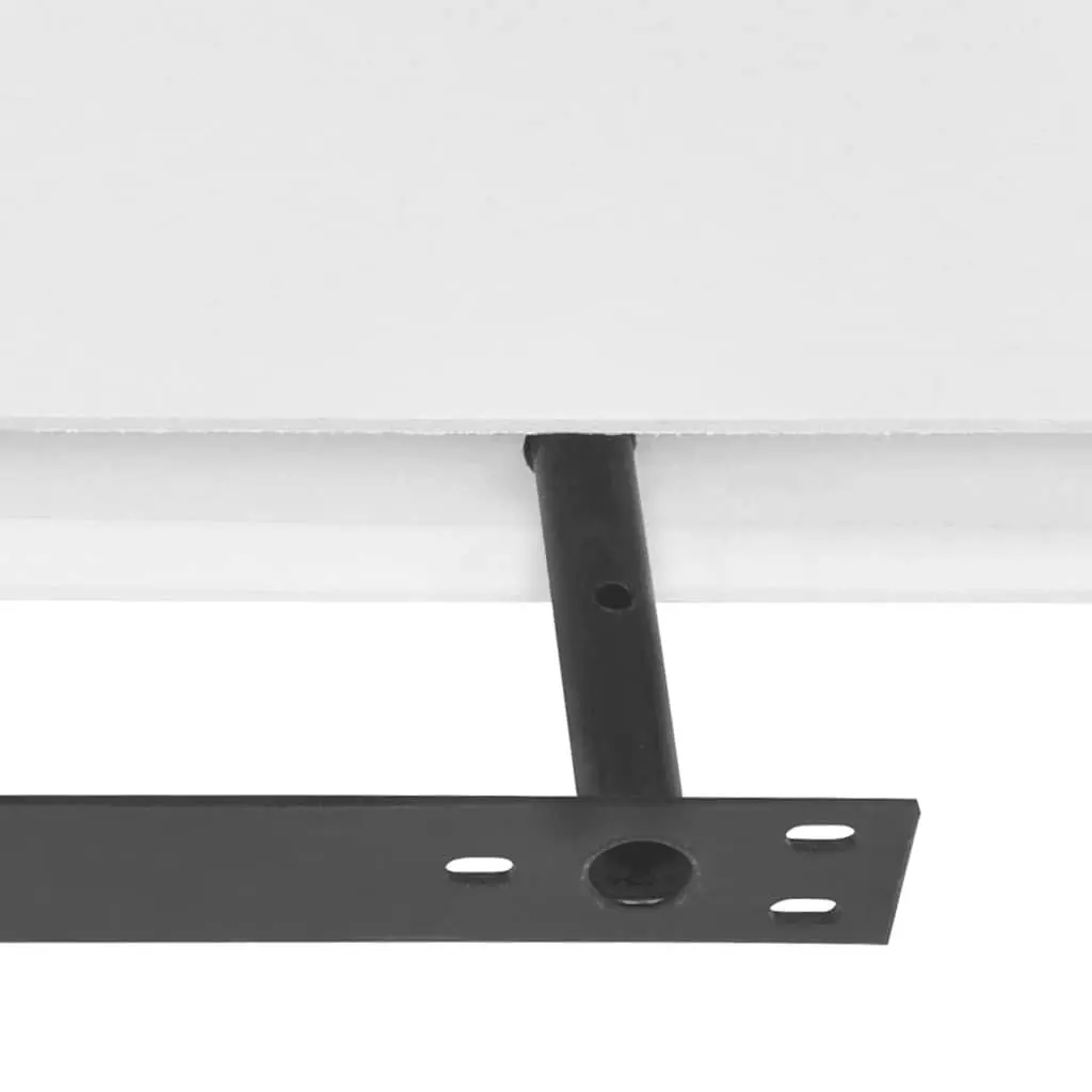 Floating Wall Shelves Set of 2 White MDF Display Storage Ledge
