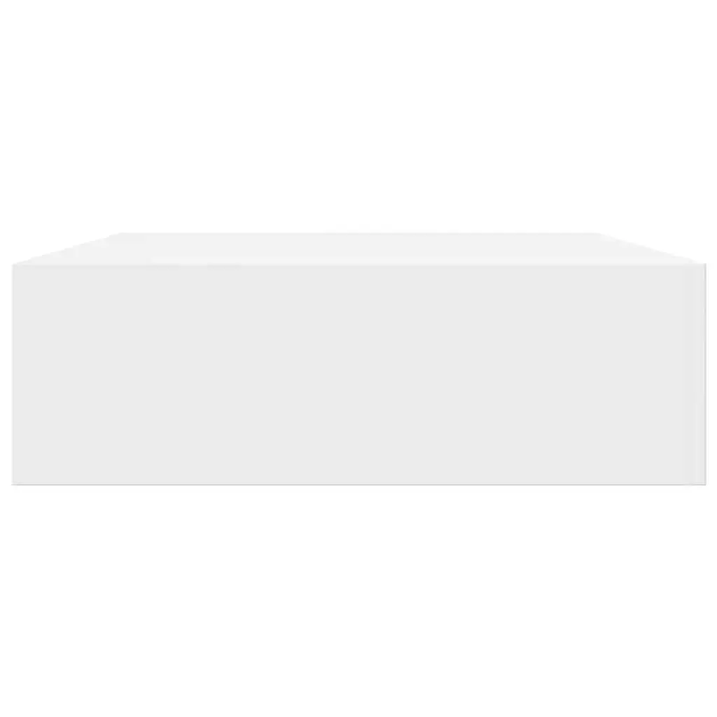 White Floating Shelf with Drawer Storage