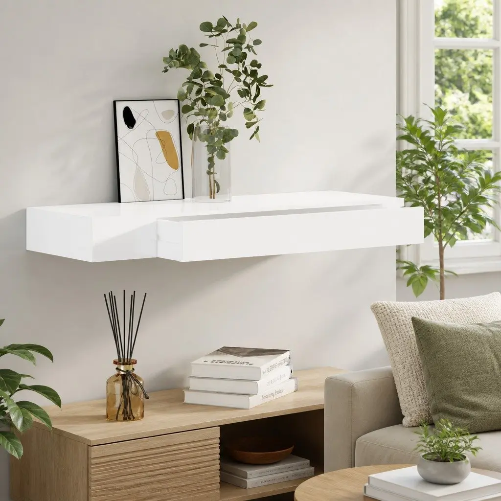 White Wall Shelf for Display and Storage