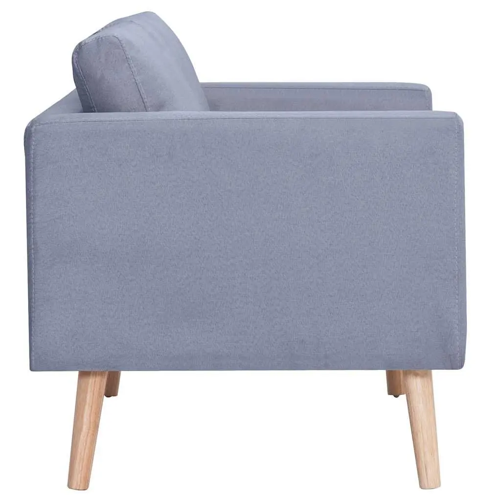 Grey Fabric Couch 2-Seater Wide Seating Area Thickly Padded Cushions Removable Covers