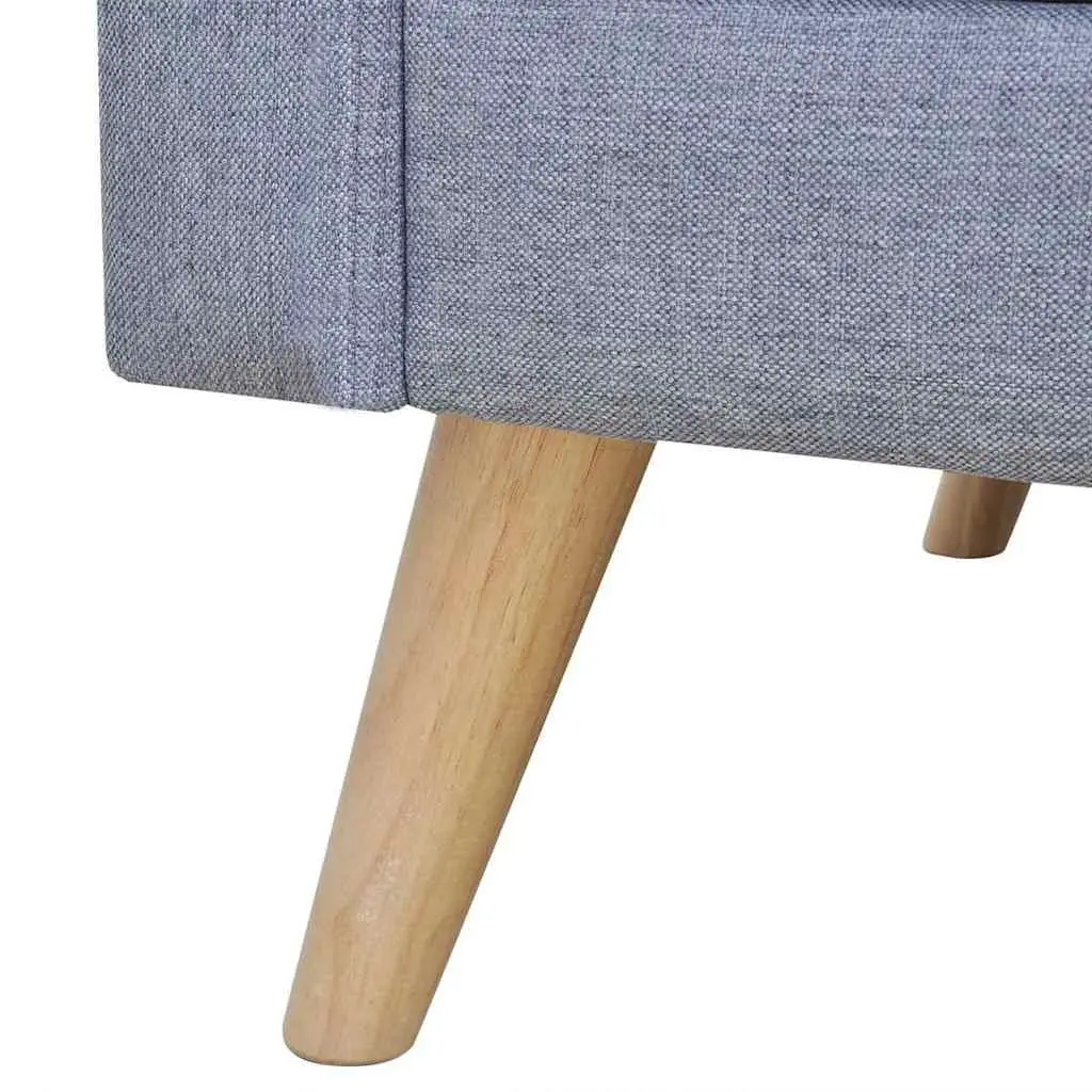 Grey Fabric Couch 2-Seater Wide Seating Area Thickly Padded Cushions Removable Covers