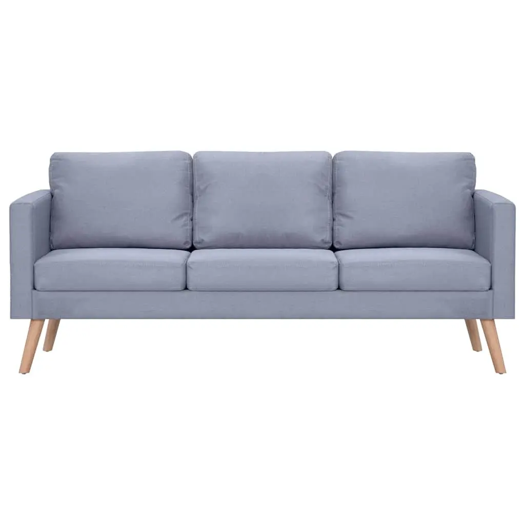 3-Seater Sofa Grey Fabric Couch Removable Cushion Covers