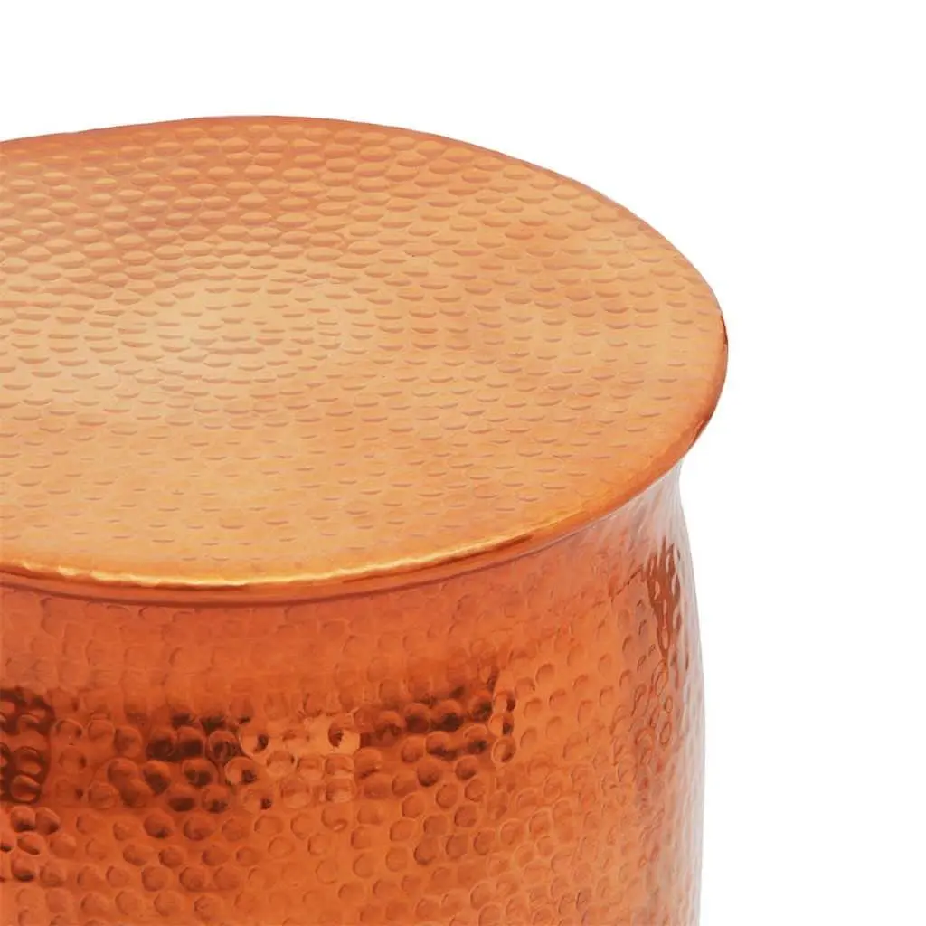 Aluminium Stool Side Table Hammered Finish Gold