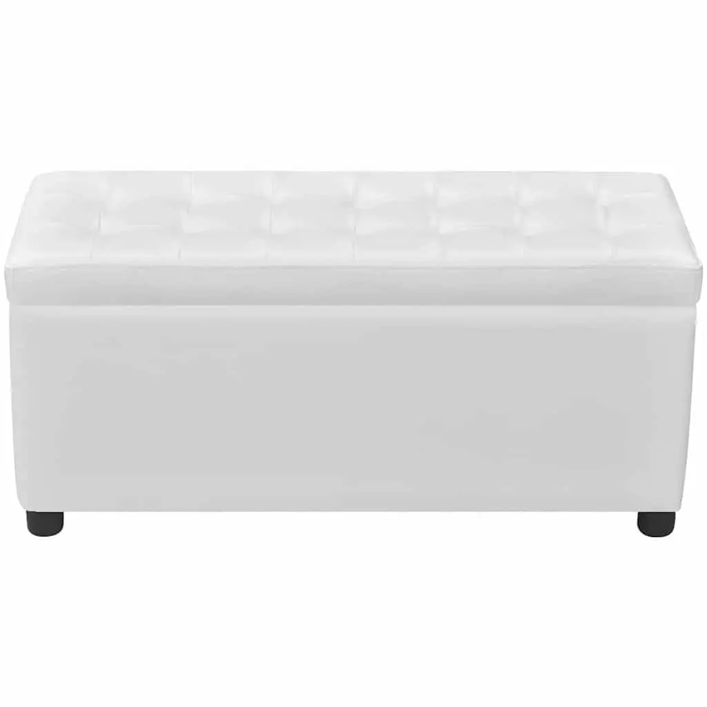 White Storage Ottoman with Hidden Compartment